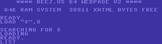 **** BEEJ.US 64 WEBPAGE V2 ****